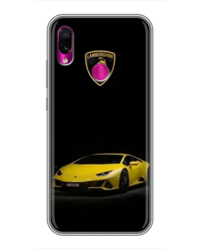 Чехол для Xiaomi Redmi Note 7 с картинкой «Lamborghini желтый акцент»
