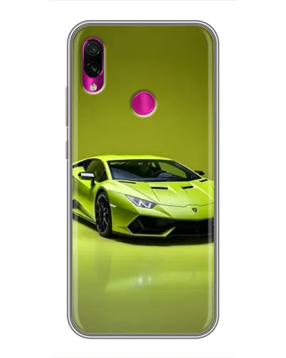 Чехол для Xiaomi Redmi Note 7 с картинкой «Салатовый Lamborghini Huracan»