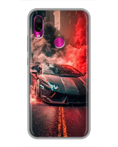 Чехол для Xiaomi Redmi Note 7 с картинкой «Lamborghini красный дым»