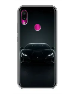 Чехол для Xiaomi Redmi Note 7 с картинкой «Черный Lamborghini Aventador»