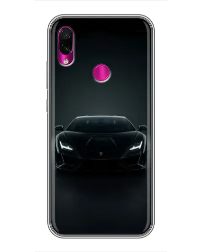Чехол для Xiaomi Redmi Note 7 с картинкой «Черный Lamborghini Aventador»
