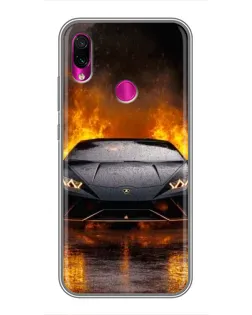 Чехол для Xiaomi Redmi Note 7 с картинкой «Lamborghini в огне»