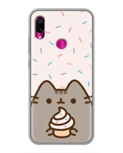 Чохол для Xiaomi Redmi Note 7 з картинкою «Пушин з кексом»
