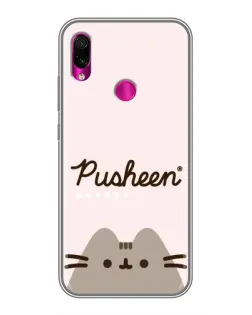 Чохол для Xiaomi Redmi Note 7 з картинкою «Pusheen логотип»