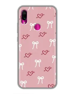 Чехол для Xiaomi Redmi Note 7 с картинкой «Сердца и банты»