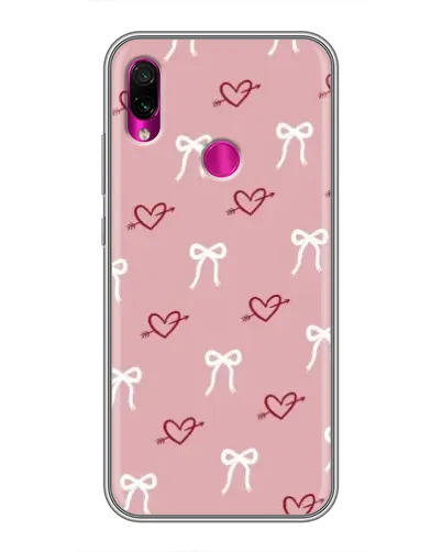 Чехол для Xiaomi Redmi Note 7 с картинкой «Сердца и банты»
