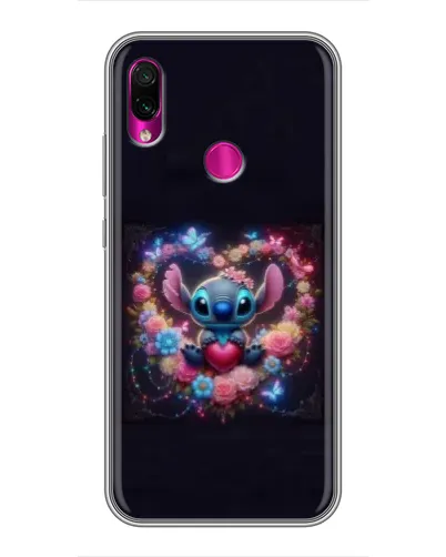 Чохол для Xiaomi Redmi Note 7 з картинкою «Stitch у квітах»
