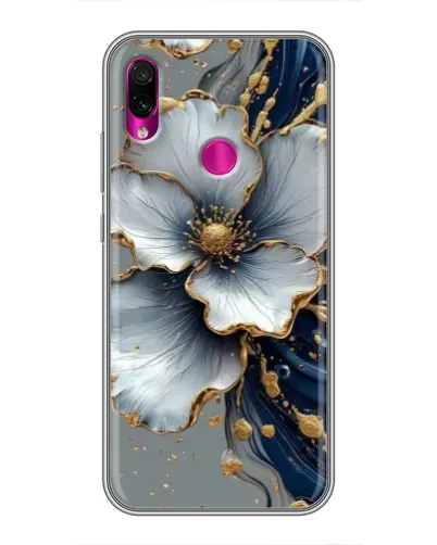 Чехол для Xiaomi Redmi Note 7 с картинкой «Белый цветок и золотой флюид»