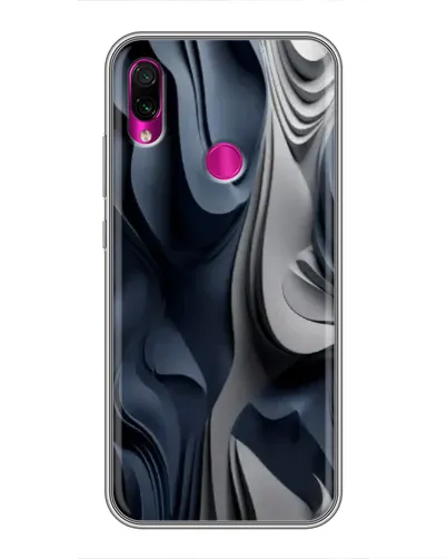 Чехол для Xiaomi Redmi Note 7 с картинкой «Объемные синие складки»