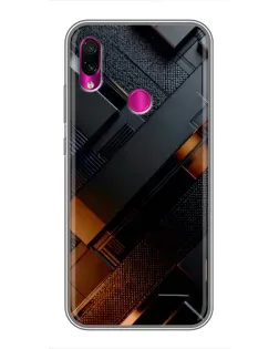 Чехол для Xiaomi Redmi Note 7 с картинкой «Черные геометрические блоки»