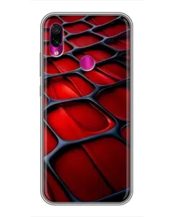 Чехол для Xiaomi Redmi Note 7 с картинкой «Красная глянцевая сетка»