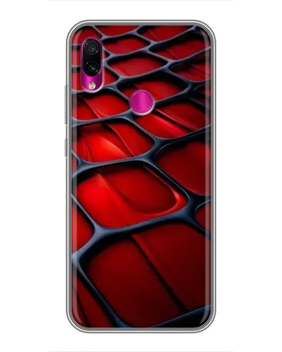 Чехол для Xiaomi Redmi Note 7 с картинкой «Красная глянцевая сетка»