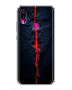 Чехол для Xiaomi Redmi Note 7 с картинкой «Kрасная лавовая трещина»