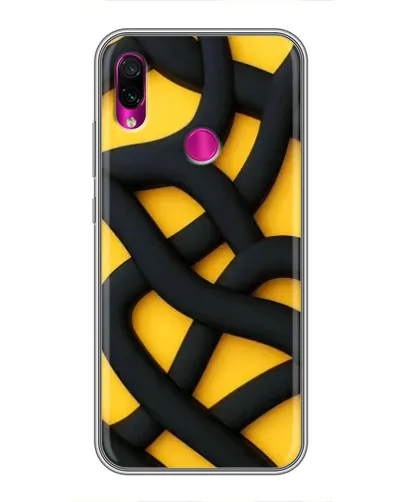 Чехол для Xiaomi Redmi Note 7 с картинкой «Черное желтое переплетение»