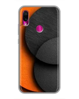 Чехол для Xiaomi Redmi Note 7 с картинкой «Геометрия оранжевых кругов»