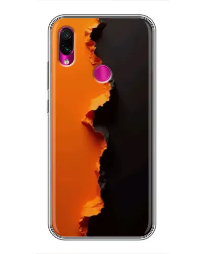 Чехол для Xiaomi Redmi Note 7 с картинкой «Оранжевый разлом»