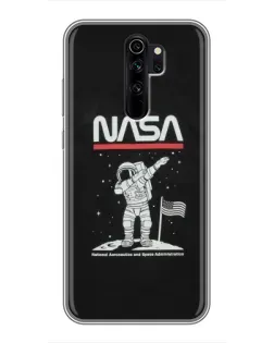 Чехол для Xiaomi Redmi Note 8 Pro с картинкой «NASA — шагаем по Луне»