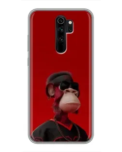 Чехол для Xiaomi Redmi Note 8 Pro с картинкой «Bored Ape в красном»