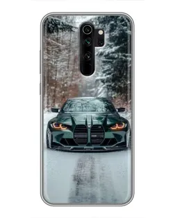Чехол для Xiaomi Redmi Note 8 Pro с картинкой «BMW в зимнем лесу»