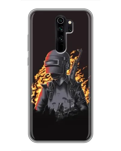 Чехол для Xiaomi Redmi Note 8 Pro с картинкой «PUBG — огненный силуэт»