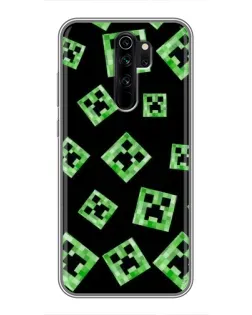 Чехол для Xiaomi Redmi Note 8 Pro с картинкой «Паттерн с криперами»