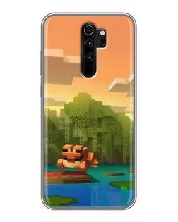 Чехол для Xiaomi Redmi Note 8 Pro с картинкой «Майнкрафт закат солнца»