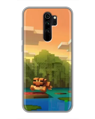 Чехол для Xiaomi Redmi Note 8 Pro с картинкой «Майнкрафт закат солнца»