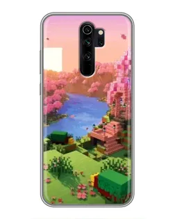 Чехол для Xiaomi Redmi Note 8 Pro с картинкой «Розовое дерево Minecraft»