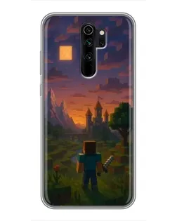Чехол для Xiaomi Redmi Note 8 Pro с картинкой «Стив у башни»