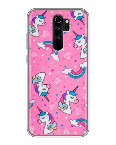 Чехол для Xiaomi Redmi Note 8 Pro с картинкой «Unicorn паттерн розовый»