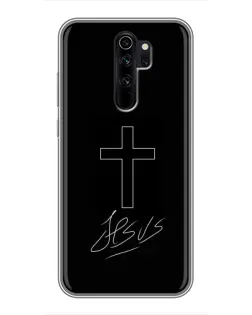 Чехол для Xiaomi Redmi Note 8 Pro с картинкой «Графический крест Jesus»