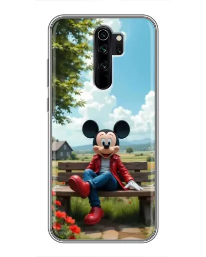 Чехол для Xiaomi Redmi Note 8 Pro с картинкой «Микки на скамейке»