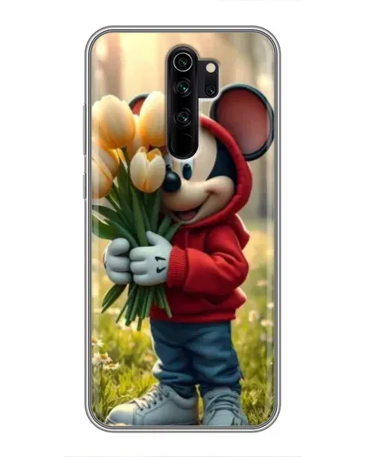 Чехол для Xiaomi Redmi Note 8 Pro с картинкой «Микки с тюльпанами»