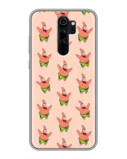 Чехол для Xiaomi Redmi Note 8 Pro с картинкой «Патрик Стар паттерн»