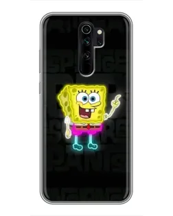 Чехол для Xiaomi Redmi Note 8 Pro с картинкой «Неоновый Губка Боб»