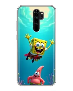 Чехол для Xiaomi Redmi Note 8 Pro с картинкой «Спанч Боб под водой»