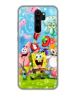 Чехол для Xiaomi Redmi Note 8 Pro с картинкой «Губка Боб и друзья»