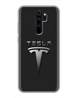 Чохол для Xiaomi Redmi Note 8 Pro з картинкою «Сталевий логотип Tesla»