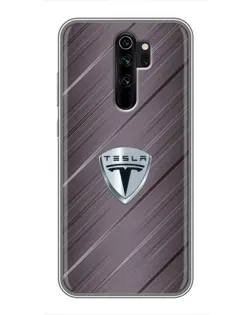 Чохол для Xiaomi Redmi Note 8 Pro з картинкою «Металева текстура Tesla»