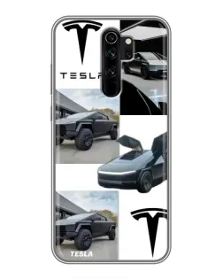 Чохол для Xiaomi Redmi Note 8 Pro з картинкою «Колаж Cybertruck Tesla»