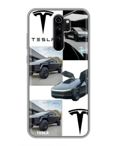 Чехол для Xiaomi Redmi Note 8 Pro с картинкой «Коллаж Cybertruck Tesla»