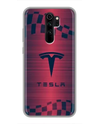 Чехол для Xiaomi Redmi Note 8 Pro с картинкой «Тесла красный карбон»