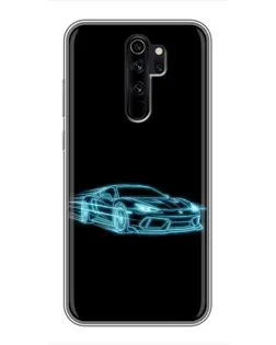 Чехол для Xiaomi Redmi Note 8 Pro с картинкой «Неоновый контур Lamborghini»