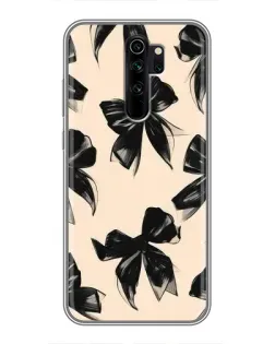Чохол для Xiaomi Redmi Note 8 Pro з картинкою «Патерн чорні банти»