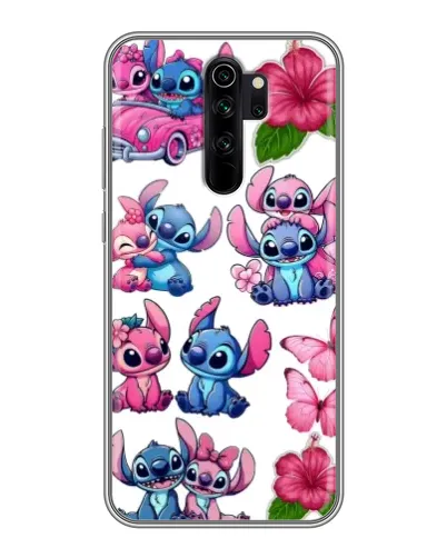 Чехол для Xiaomi Redmi Note 8 Pro с картинкой «Стикеры Stitch и Angel»