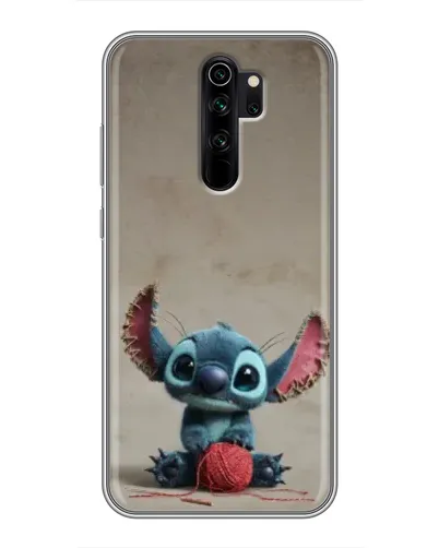 Чехол для Xiaomi Redmi Note 8 Pro с картинкой «Стич на коричневом фоне»