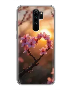 Чохол для Xiaomi Redmi Note 8 Pro з картинкою «Рожевий цвіт сердечко на тлі заходу» Чохол для Xiaomi Redmi Note 8 Pro з картинкою «Рожевий цвіт сердечко на тлі заходу»