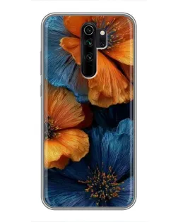 Чохол для Xiaomi Redmi Note 8 Pro з картинкою «Яскрава синьо-помаранчева флора» Чохол для Xiaomi Redmi Note 8 Pro з картинкою «Яскрава синьо-помаранчева флора»