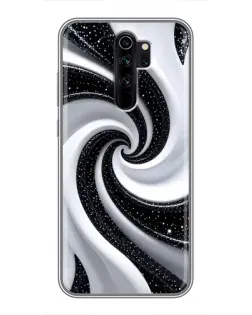 Чохол для Xiaomi Redmi Note 8 Pro з картинкою «Чорно-біла спіраль»