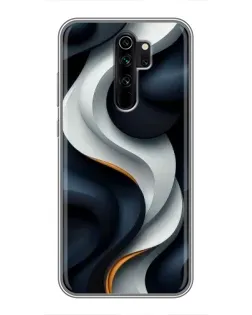 Чохол для Xiaomi Redmi Note 8 Pro з картинкою «Об'ємні чорно-білі стрічки»